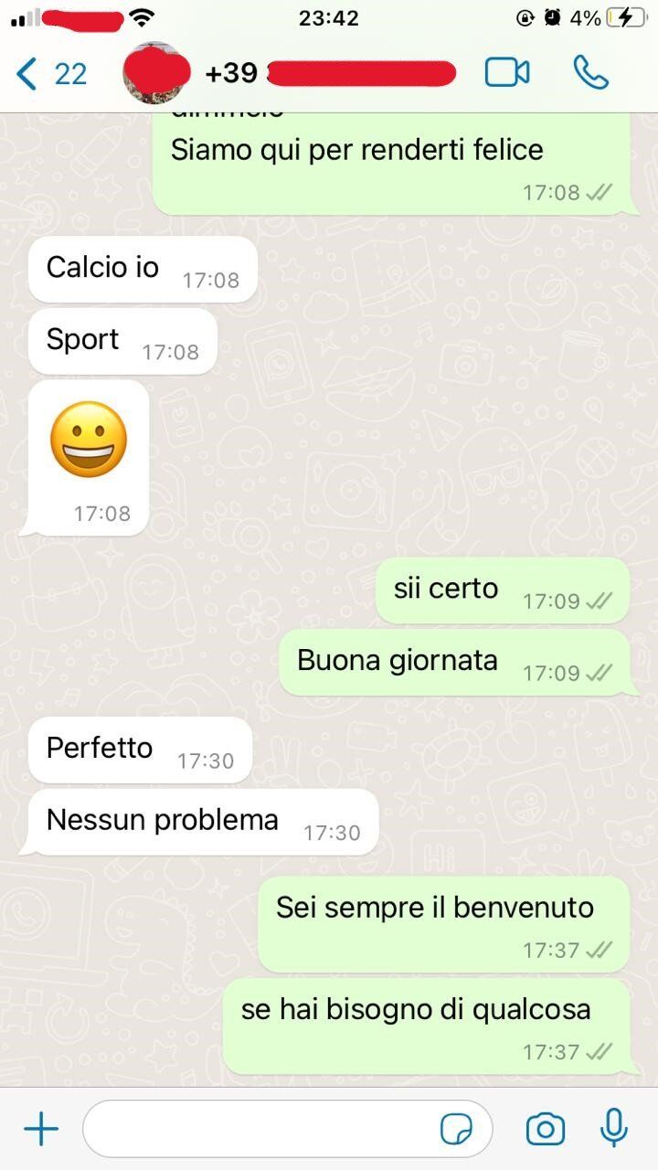 Nartiel8K IPTV customer testimonial - WhatsApp message from a satisfied UK subscriber
